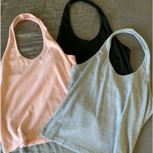 Grey Pink & Black halter top bundle